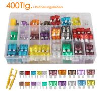 400 Stück Auto KFZ Sicherung Set 2-40A Mini Flachsicherungen Sortiment 11+19 mm