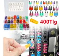 400 Stück KFZ Sicherungen Set 2-40A Auto Flachsicherungen 11/19mm Sortiment