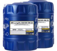 40L MANNOL LONGLIFE 508/509 0W-20 MOTORÖL passend für VW 508.00 509.00 API SP ÖL