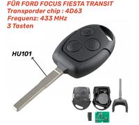 433MHz AUTO FUNKSCHLÜSSEL FÜR FORD FOCUS GALAXY C-MAX MONDEO FIESTA TRANSIT 4D63