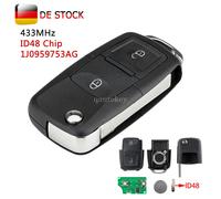 433MHz Klapp Funk Schlüssel 1J0959753AG Für VW T4 T5 Golf Polo Bora Seat Skoda