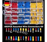 480X Kabelschuhe Sortiment Box Auto KFZ Steckverbinder Set Flachstecker Satz