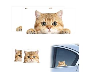4er-Set Katzen-Autoaufkleber für Spiegel, lustige Autoaufkleber für Stoßstangen, Katzenaufkleber für Autoscheiben, Autozubehör, Innenraum, wasserfest, konturgeschnitten, Auto Stoßfänger Aufkleber