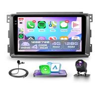 4G+128G Wireless Carplay Android 15 Autoradio für Mercedes Benz Smart Fortwo 451 2005-2010 9 Zoll Incell Bildschirm Autoradio mit Android Auto GPS Navi WiFi Bluetooth FM/RDS/EQ/USB/SWC Rückfahrkamera