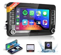 4G&64G 7" Autoradio Bluetooth Für VW Golf 5 6 Polo Passat Skoda Touran Tiguan Seat Wireless Carplay Android Auto,WiFi GPS Navi HiFi RDS/FM Radio 2 din mit AHD Rückfahrkamera/DVR/Canbus