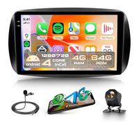 4G+64G Android Autoradio für Mercedes Benz Smart 453 Fortwo 2014-2020 Wireless Carplay Android Auto 9 Zoll Incell Touchscreen Autoradio GPS Navi WiFi Bluetooth FM/RDS Radio EQ/USB/SWC Rückfahrkamera