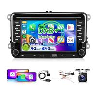 4G 64G Podofo 7"Autoradio Bluetooth Für VW Golf 5 6 Polo Passat Skoda Touran Tiguan Seat Carplay Android Auto Wireless,Type-C/USB,Wifi GPS Navi RDS/FM DSP,Android 15 Radio 2 din mit AHD Rückfahrkamera