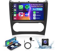 4G 64G Podofo 9" Autoradio Bluetooth Für Mercedes Benz Class C/GLK W203 W209 C180 C200 C203 C209 A209 2004-2011 Carplay Android Auto,WiFi GPS Navi HiFi/RDS/FM DSP,1280 * 720,AHD Rückfahrkamera