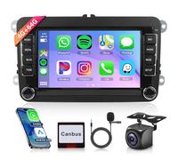 4G+64G Wireless Carplay Android 13 Autoradio für VW Golf 5 6 Passat Polo Tiguan Touran Caddy Skoda SEAT 7 Zoll Autoradio mit Android Auto GPS Navi WiFi Mirror Link Bluetooth FM/RDS/SWC Rückfahrkamera
