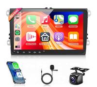 4G+64G Wireless Carplay Android 15 Autoradio für VW Golf 5 6 Passat Polo Tiguan Touran Caddy Skoda Seat 9 Zoll Autoradio mit Android Auto GPS Navi WiFi Mirror Link Bluetooth FM/RDS/SWC Rückfahrkamera