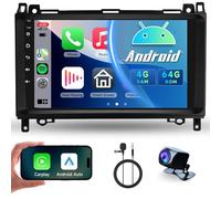 4G+64G Wireless Carplay Android Autoradio für Mercedes Benz A/B Class W169 W245 B200 W639 Vito Viano W906 Sprinter 9 Zoll Autoradio mit Android Auto Navi GPS WiFi Bluetooth FM/RDS/32EQ Rückfahrkamera