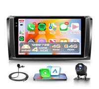 4G+64G Wireless Carplay Android Autoradio für Mercedes Benz ML GL W164 ML350 ML500 GL320 X164 ML280 9 Zoll Incell Bildschirm Autoradio mit Android Auto GPS Navi WiFi Bluetooth FM/RDS/EQ Rückfahrkamera
