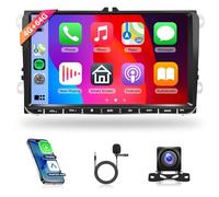 4G+64G Wireless Carplay Android Autoradio für VW Golf 5 6 Passat Polo Tiguan Touran Caddy Skoda SEAT 9 Zoll Autoradio mit Android Auto GPS Navi WiFi Mirror Link Bluetooth FM/RDS/DAB/SWC Rückfahrkamera