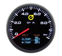 4in1 Anzeige Öldruck bar 60mm Volt Öltemperatur Wassertemperatur TT A3 Rauchglas