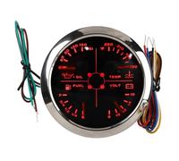 4in1 MultifunktionsMessgerät 85 mm - Ölstand, Öldruck, Wassertemperatur und Spannung für Auto, Motorrad, Wohnmobil und Boot (Schwarz °F/PSI)