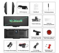 4K 10,2" Portable Apple Carplay Android Auto Display Vorne Rückfahrkamera W/Nav