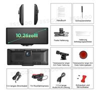 4K 10,2" Portable Apple Carplay Android Auto Display Vorne Rückfahrkamera W/Nav