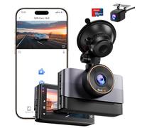 4K+1080P Dashcam Auto Vorne Hinten,WiFi Dash Cam mit 64GB SD Karte,3" IPS,Nachtsicht,G-Sensor,Loop-Aufnahme,170°+140° Weitwinkel,Dashcam auto Unterstützung 24/7 Parküberwachung,App Steuerung,256GB Max