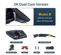 4k Plug & Play Wifi Auto DVR Für Toyota Rav4 Xa40 Xa50 2024 Dual-Objektiv Mit