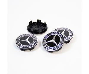 4pcs Nabendeckel schwarz Lorbeerkranz Für Merc&edes-Be&nz Durchmesser 65/ 75 mm