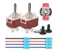 4Pin Umschalter mit Rückpolung 2PCS 12V Momentan Kippschalter 30A DPDT1032
