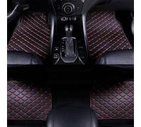 4Stück Auto Fussmatten Set Fußmatten Kunstleder Für ID.4 X 2021(LHD) wasserdichte FußMatte Vorne Hinten Automatten Teppiche,E/Black-red