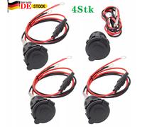 4Tlg. 12V Auto KFZ Zigarettenanzünder Dose Buchse Einbau Steckdose Adapter Kabel