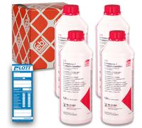 4x 1,5L FEBI 01381 Frostschutz Kühlerfrostschutz G12 rot Konzentrat passend für Audi VW 01381