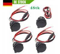 4x 12V Auto KFZ Zigarettenanzünder Dose Buchse Einbau Steckdose Adapter Kabel