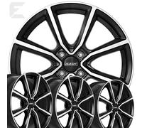 Dezent TN black polished 7x17" ET45 LK4 100 ML 60.1 Alufelgen 17 Zoll