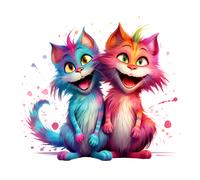 4X 18X18 cm Autoaufkleber Sticker Katzen