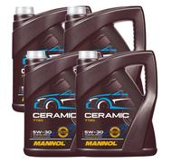 4x 5L Mannol Ceramic Motoröl 5W-30 ACEA A3 passend für VW 505.00 GM Dexos2 Fiat