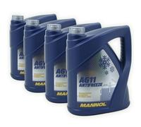 4x 5L Mannol Kühlerfrostschutz Kühlmittel Konzentrat Blau AG11 Frostschutz