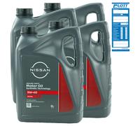 4x 5L Original Nissan Motoröl Motor-Oil 5W-40 ACEA A3/B4 API SN/CF KE900-90042 KE90090042