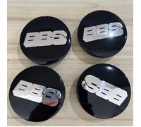 4x 65mm BBS Nabendeckel Auto Radmitte Nabenkappen Felgendeckel Schwarz Silber