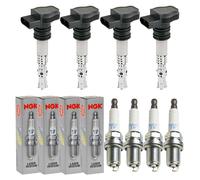 4x ABAKUS Zündspule +4x NGK Zündkerze Laser Iridium für Toyota Verso _R2_