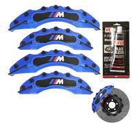 4x ABS PLASTIK Blau BMW Scheibenbremse Bremssattel Abdeckung Haltbar + SILIKON