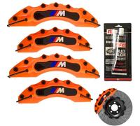 4x ABS PLASTIK Bremssattel Abdeckung Scheibenbremse 17-20 Zoll für BMW + SILIKON