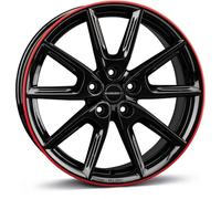 Borbet LX19 Black Glossy Rim Red Alufelge 19 Zoll ET50 5x114,3 ML72,5