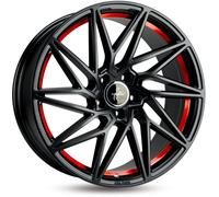 1 x 8,5x 19 Zoll 5x112 ET45 Keskin KT20 Future Matt Black Red Inside Felgen rot
