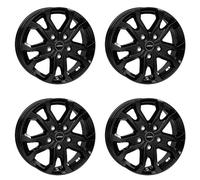 4x AUTEC Felgen Alufelgen KISO 7.0x17 ET46 5x108 Schwarz kompatibel mit Peugeot Rifter Partner Traveller Expert