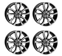 4x AUTEC Felgen Alufelgen UTECA 9.5x22 ET21 5x112 Schwarz poliert kompatibel mit Audi S8 Q7 Q8 SQ8 S7 SQ7 A8 Q7 e-tron A7