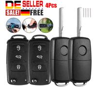 4X Autoschlüssel Gehäuse Klappschlüssel 3Tasten Ersatz für VW Skoda Seat Golf DE