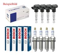 4x BERU Zündspule +4x BOSCH Zündkerze Doppelplatin für Audi A3 8P1 S3 quattro