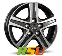 4x Borbet CWD mistral anthracite glossy polished 7x17" ET46 LK5 108 ML 65.1 A...
