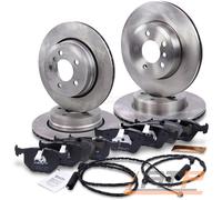 4x BREMSSCHEIBE + BREMSBELÄGE + WARNKONTAKT VORNE + HINTEN FÜR BMW X3 E83 ALLE