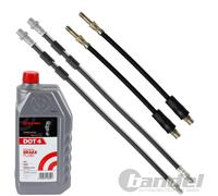 4x BREMSSCHLAUCH VORNE + HINTEN + 1L BREMBO DOT 4 passend für BMW 5er E39