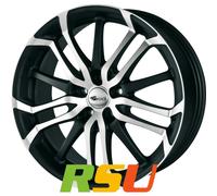 4x Brock B26 schwarz-matt front-poliert 7.5x17" ET38 LK5 110 ML 65.1 Alufelge...