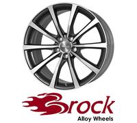 4x Brock B32 7,5X18 5/108 ET50 Himalaya-Grey Front-poliert