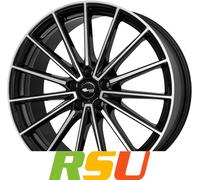 4x Brock B43 schwarz glanz front-poliert 10x19" ET46 LK5 112 ML 66.6 Alufelge...